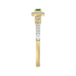 LADIES RING 0.33CT ROUND/GREEN EMERALD OVAL DIAMOND 14K YELLOW GOLD (CENTER STONE 0.15CT GREEN EMERALD OVAL DIAMOND) - Image 3