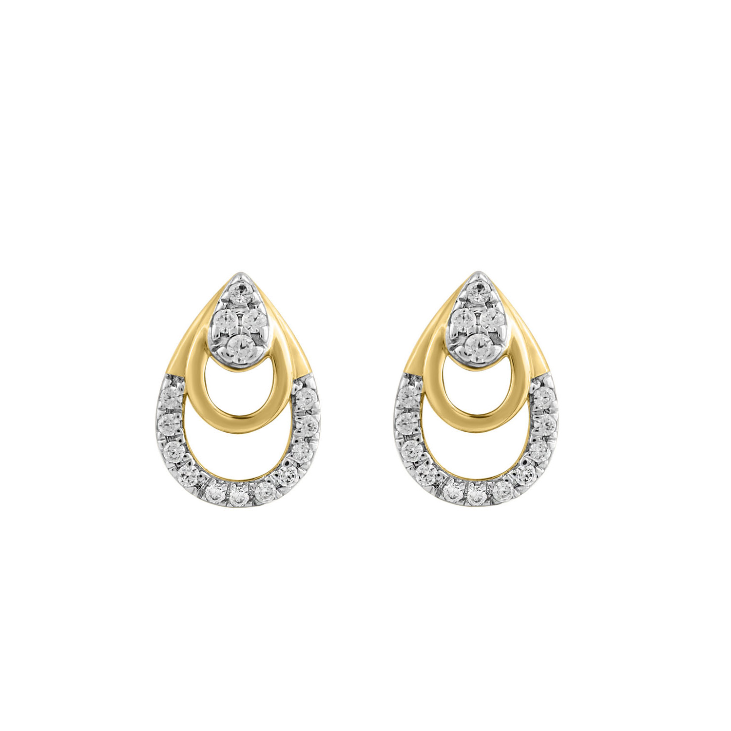 338501Y.jpg LADIES EARRINGS 0.13CT ROUND DIAMOND 14K YELLOW GOLD - Image 1