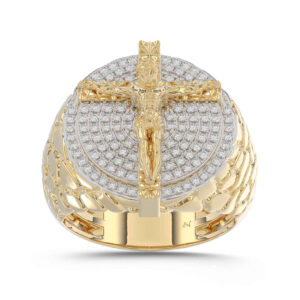 MEN'S RING 0.50CT ROUND DIAMOND 10K YELLOW GOLD