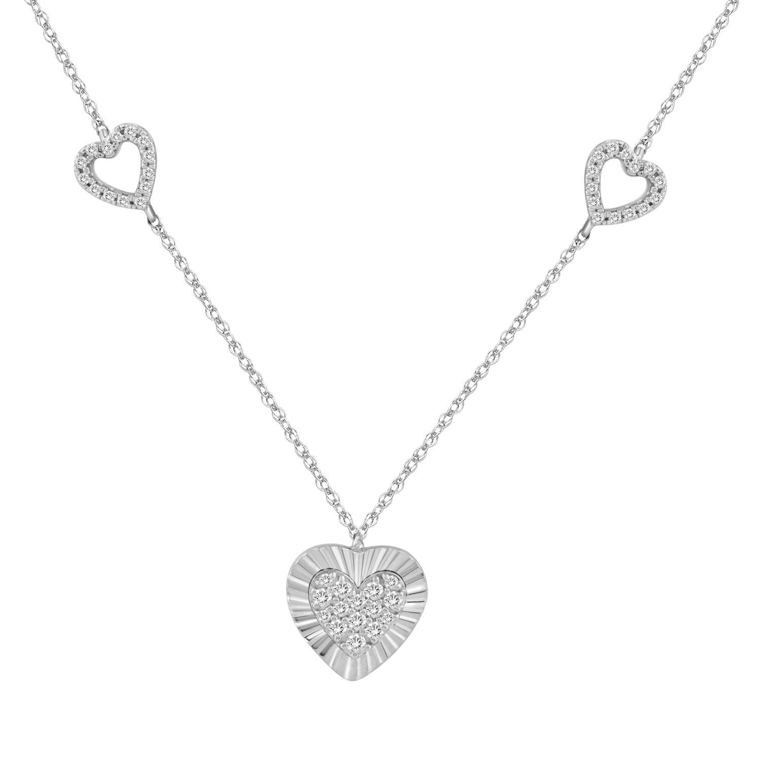 339716W.jpg LADIES NECKLACE 0.25CT ROUND DIAMOND 10K WHITE GOLD - Image 1