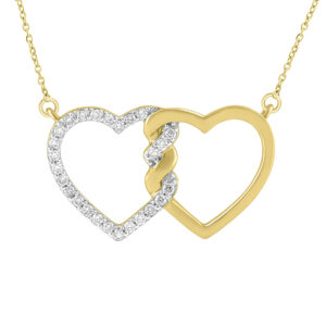 LADIES NECKLACE 0.20CT ROUND DIAMOND 10K YELLOW GOLD