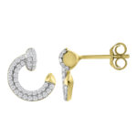 LADIES EARRINGS 0.30CT ROUND DIAMOND 10K YELLOW GOLD