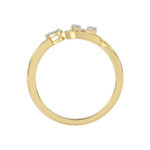 LADIES RING 0.15CT ROUND/BAGUETTE DIAMOND 10K YELLOW GOLD - Image 2