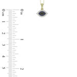 LADIES PENDANT 0.10CT ROUND/BLUE/BLACK DIAMOND 10K YELLOW GOLD - Image 4