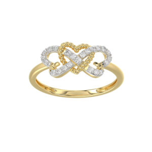 LADIES RING 0.15CT ROUND DIAMOND 10K YELLOW GOLD