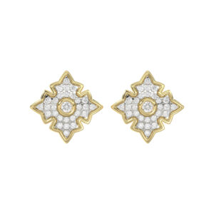 LADIES EARRING 0.25CT ROUND DIAMOND 10K YELLOW GOLD