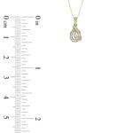 LADIES PENDANT 0.15CT ROUND/BAGUETTE DIAMOND 10K YELLOW GOLD - Image 4