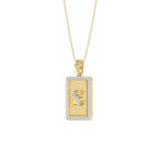LADIES PENDANT 0.20CT ROUND DIAMOND 10K YELLOW GOLD - Image 2