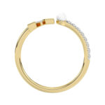 LADIES RING 0.10CT ROUND/PEARL DIAMOND 10K YELLOW GOLD - Image 2