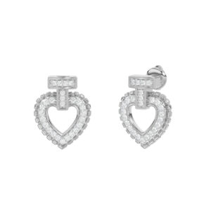 LADIES EARRINGS 0.15CT ROUND DIAMOND 10K WHITE GOLD