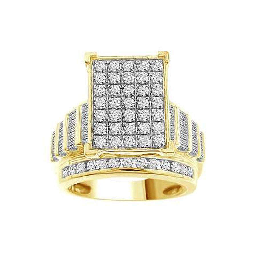 81853Y.jpg LADIES RING 2.00CT ROUND/BAGUETTE DIAMOND 10K YELLOW GOLD - Image 1