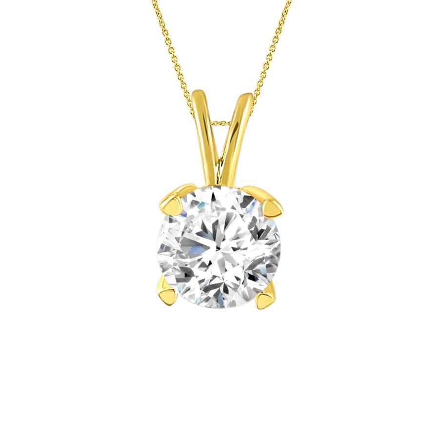 88703Y.jpg SOLITAIRE LADIES PENDANT 0.33CT ROUND DIAMOND 14K YELLOW GOLD - Image 1