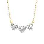 14K YELLOW GOLD 1/4CT ROUND DIAMOND LADIES NECKLACE