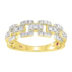 14K YELLOW GOLD 1/2CT ROUND DIAMOND LADIES FASHION BAND