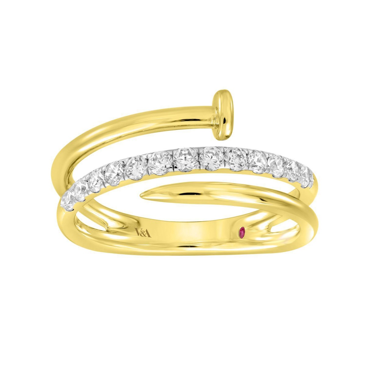 VA10186Y-1201x1201.jpg 14K YELLOW GOLD 1/3CT ROUND DIAMOND LADIES FASHION RING - Image 1