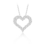 14K WHITE GOLD 1/4CT ROUND DIAMOND LADIES PENDANT WITH CHAIN