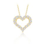 14K YELLOW GOLD 1/4CT ROUND DIAMOND LADIES PENDANT WITH CHAIN