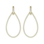 14K YELLOW GOLD 1 1/2CT ROUND/BAGUETTE DIAMOND LADIES HOOP EARRINGS