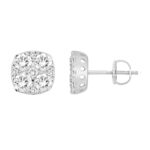 14K WHITE GOLD 1 1/2CT ROUND DIAMOND LADIES EARRINGS