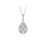 14K WHITE GOLD 1CT ROUND DIAMOND LADIES PENDANT WITH CHAIN