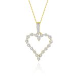 14K YELLOW GOLD 1/4CT ROUND DIAMOND LADIES PENDANT WITH CHAIN