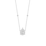 14K WHITE GOLD 1/2CT ROUND/PEAR DIAMOND LADIES NECKLACE(CENTER STONE PEAR DIAMOND 1/4CT)