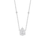 14K WHITE GOLD 1CT ROUND/PEAR DIAMOND LADIES NECKLACE