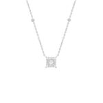 14K WHITE GOLD 1CT ROUND/PRINCESS DIAMOND LADIES NECKLACE
