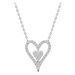 14K WHITE GOLD 1/4CT ROUND DIAMOND LADIES NECKLACE