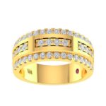 14K YELLOW GOLD 1 1/2CT ROUND DIAMOND MEN'S BAND