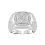 14K WHITE GOLD 1/2CT ROUND DIAMOND MEN'S RING