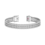 14K WHITE GOLD 5CT ROUND DIAMOND LADIES BRACELET