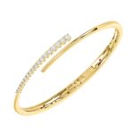 14K YELLOW GOLD 1/2CT ROUND DIAMOND LADIES BANGLE