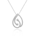 14K WHITE  GOLD 1/2CT ROUND DIAMOND LADIES PENDANT WITH CHAIN