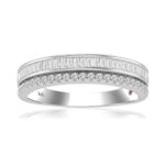 14K WHITE  GOLD 1/2CT ROUND/BAGUETTE DIAMOND LADIES BAND