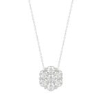 14K WHITE GOLD 1CT ROUND DIAMOND LADIES PENDANT - Image 2