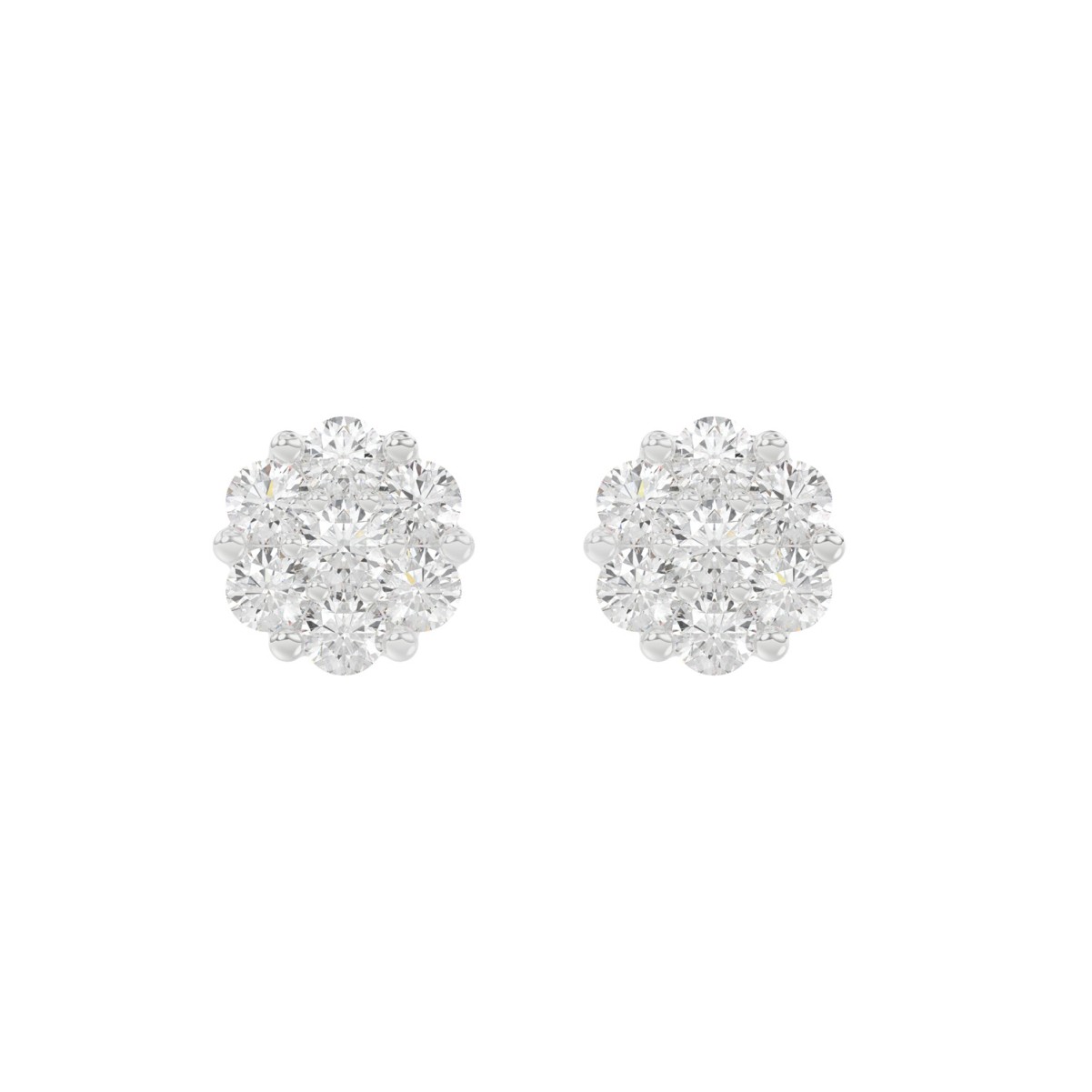 VA15423W-1201x1201.jpg 14K WHITE GOLD 3/4CT ROUND DIAMOND LADIES FLOWER EARRINGS - Image 1