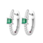 14K WHITE GOLD 3/4CT ROUND/PRINCESS DIAMOND LADIES EARRINGS