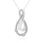 14K WHITE  GOLD 1/2CT ROUND DIAMOND LADIES PENDANT WITH CHAIN