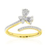 18K YELLOW GOLD 5/8CT ROUND/PEAR DIAMOND LADIES FASHION RING