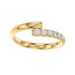 18K YELLOW GOLD 1/3CT ROUND DIAMOND LADIES FASHION RING - Image 2