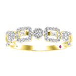 18K YELLOW GOLD 1/2CT ROUND/BAGUETTE DIAMOND LADIES FASHION RING