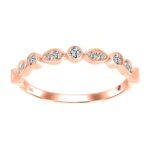 14K ROSE GOLD 1/4CT ROUND DIAMOND LADIES RING