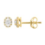 18K  1/2CT YELLOW GOLD ROUND/OVAL DIAMOND  EARRINGS