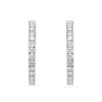 14K WHITE GOLD 11 1/5CT ROUND DIAMOND LADIES HOOP EARRINGS