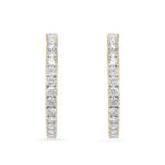 14K YELLOW GOLD 11 1/5CT ROUND DIAMOND LADIES HOOP EARRINGS