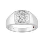 14K WHITE GOLD 1CT ROUND DIAMOND MENS RING