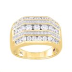 14K YELLOW GOLD 2CT ROUND DIAMOND MEN'S RINGS