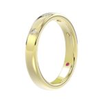 18K YELLOW GOLD 1/6CT ROUND DIAMOND LADIES BAND - Image 5