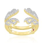 18K YELLOW GOLD 1/2CT ROUND DIAMOND LADIES WRAP RING